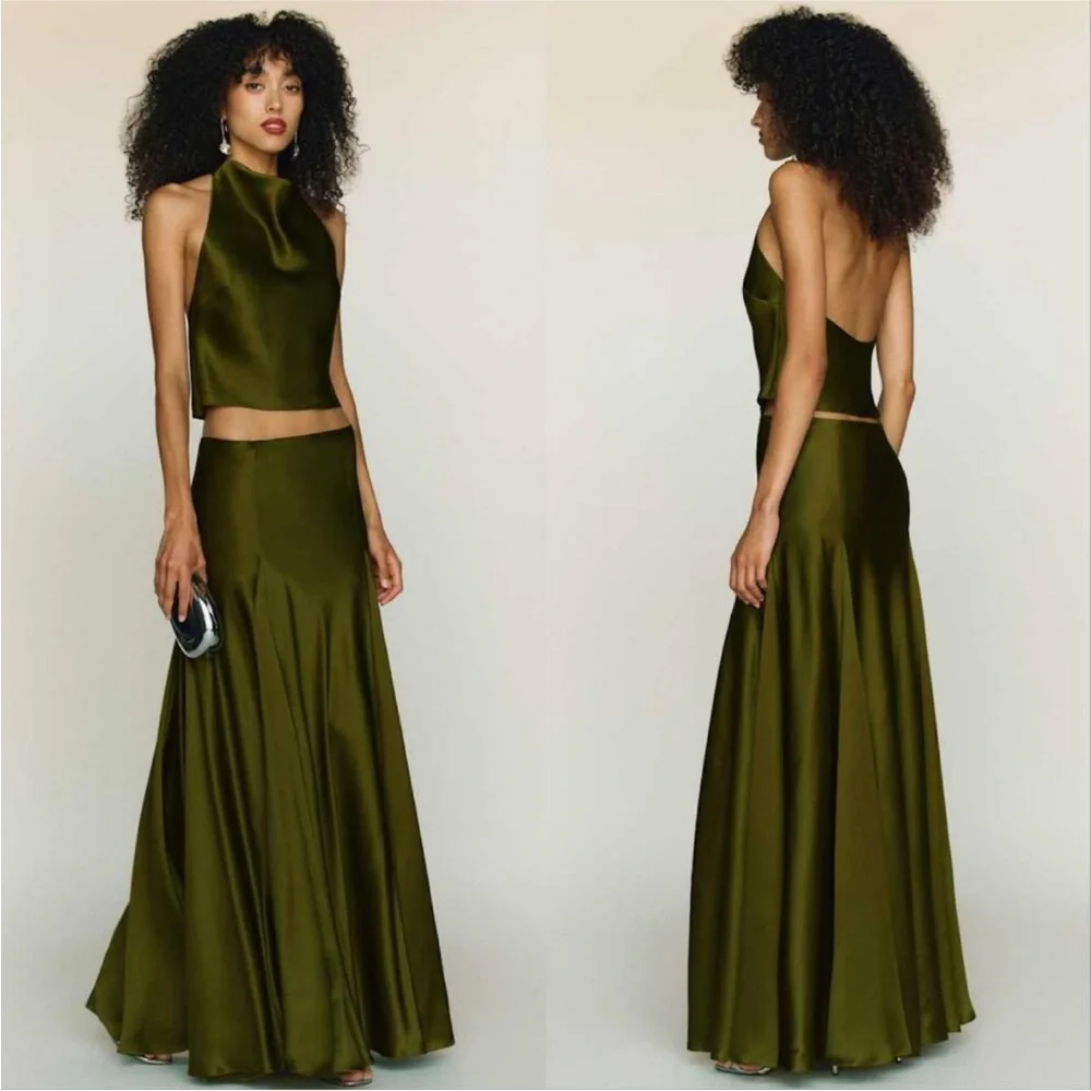 NEW NWT Reformation Sera Silk Two Piece Set